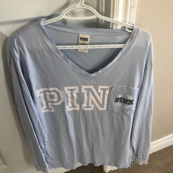 PINK Oversized Baby Blue Tee Size S